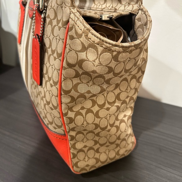 Coach Legacy Stripe Candace Carryall Tote Purse Brown /Orange  EUC - Picture 13 of 13